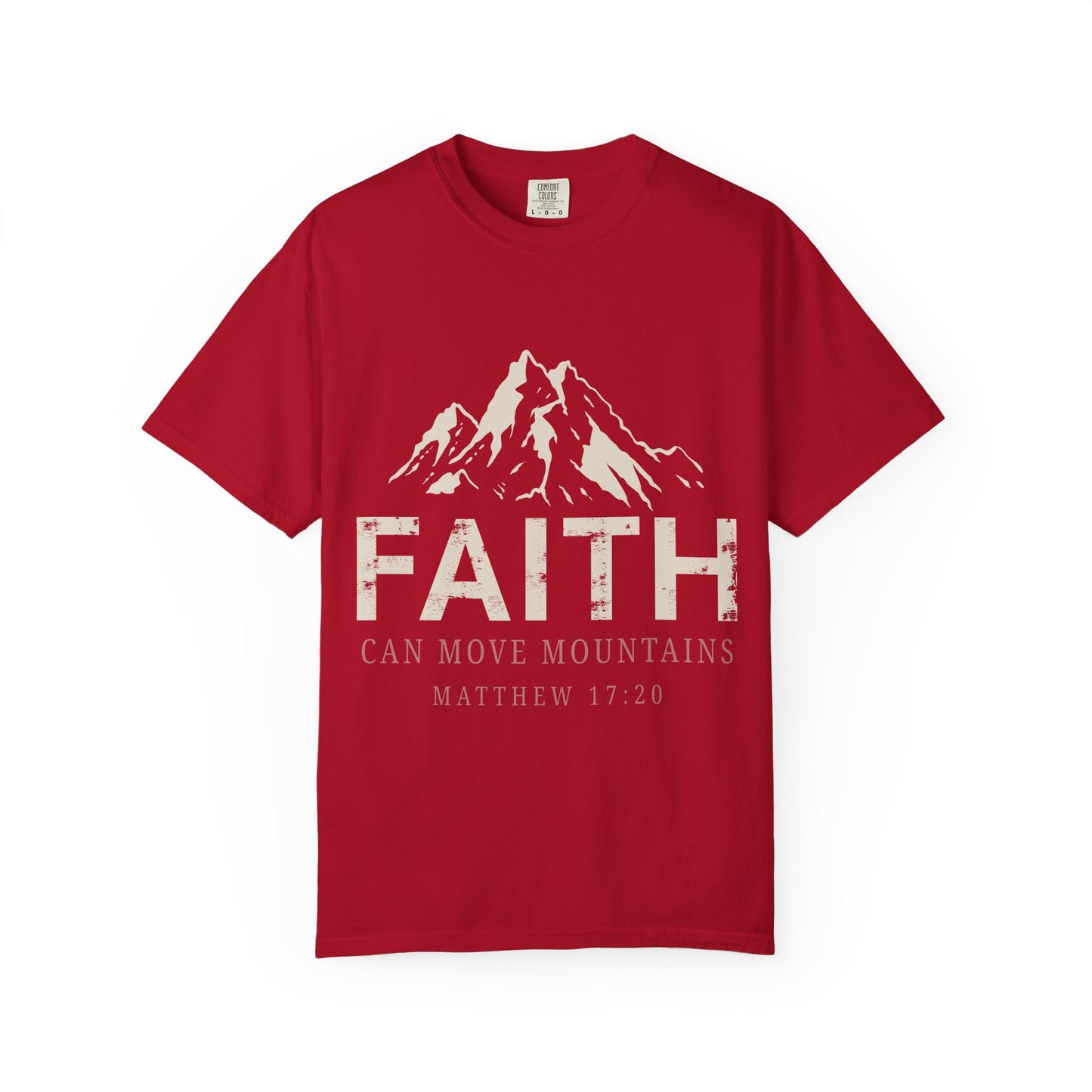 Faith Can Move Mountains – Men's Garment-Dyed Graphic T-Shirt