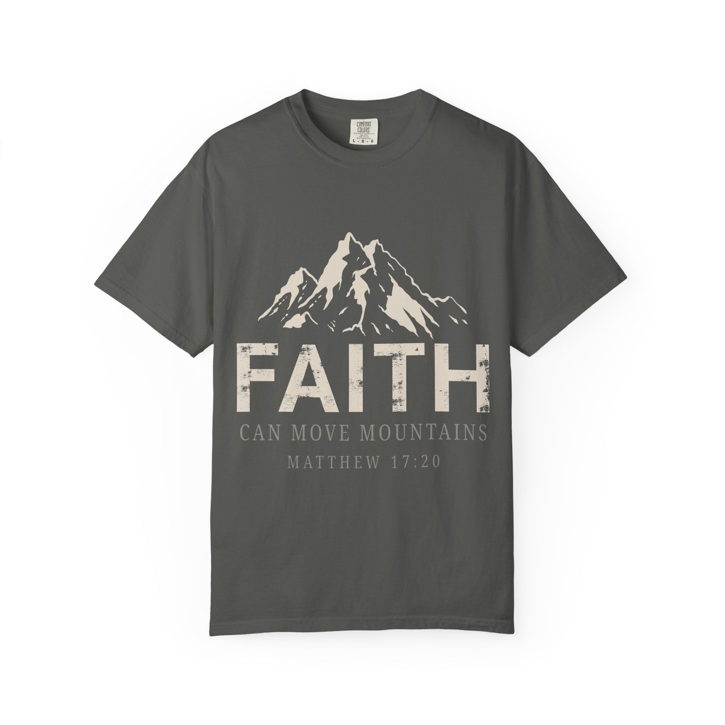 Faith Can Move Mountains – Men's Garment-Dyed Graphic T-Shirt
